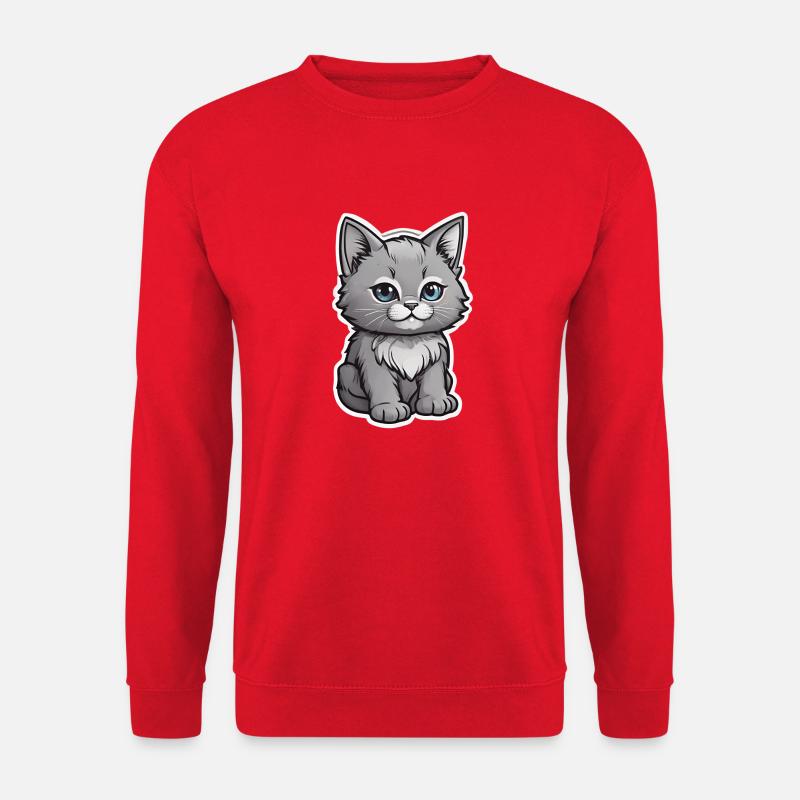 Niedliches Kätzchen-Design - Unisex Pullover - Rot