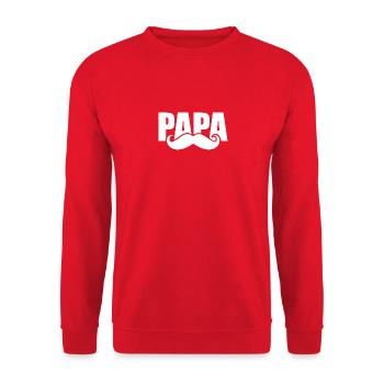 Papa moustache - Sweat-shirt Unisexe - rouge - Devant - Alina (178cm) & Michal (187cm)