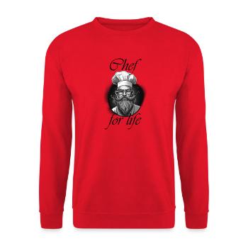 Chef for life - Unisex Sweatshirt - red - Front - Alina (178cm) & Michal (187cm)