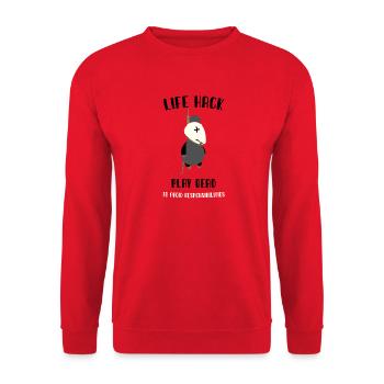 Life Hack - Unisex Sweatshirt - red - Front - Alina (178cm) & Michal (187cm)