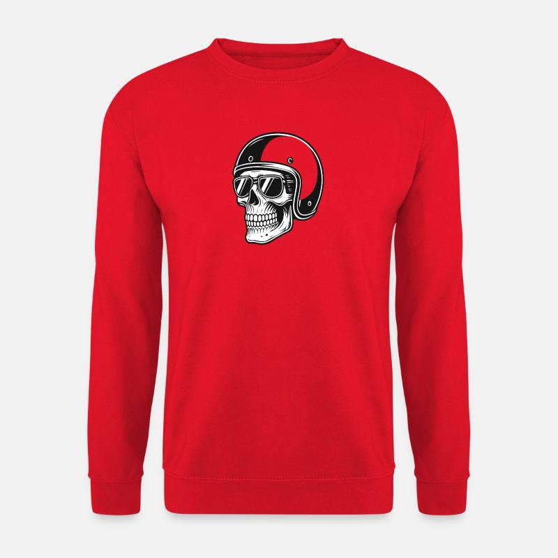 Skelettbiker mit Helmbild - Unisex Pullover - Rot