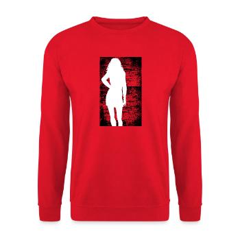 Silhouette woman dirty background - Unisex Sweatshirt - red - Front - Alina (178cm) & Michal (187cm)