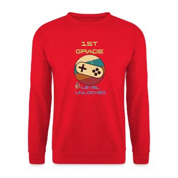 Niveau 1ère année débloqué - Sweat-shirt Unisexe - rouge - Devant - Alina (178cm) & Michal (187cm)