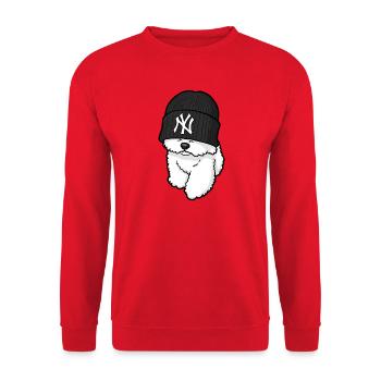 Dog Fashion Street New York - Unisex Sweatshirt - red - Front - Alina (178cm) & Michal (187cm)