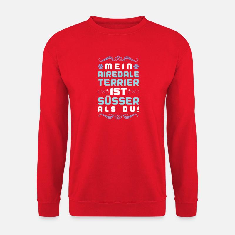 airedale terrierhund spruch - Unisex Pullover - Rot