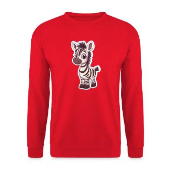 Zebra - Unisex Sweatshirt - red - Front - Alina (178cm) & Michal (187cm)