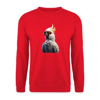 Papagei Ara Sittich Kakadu Liebhaber Papageien - Unisex Pullover - Rot - Vorne - Alina (178cm) & Michal (187cm)