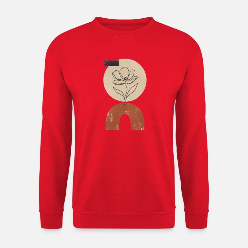 Blüte über Kreisbogen - Unisex Pullover - Rot