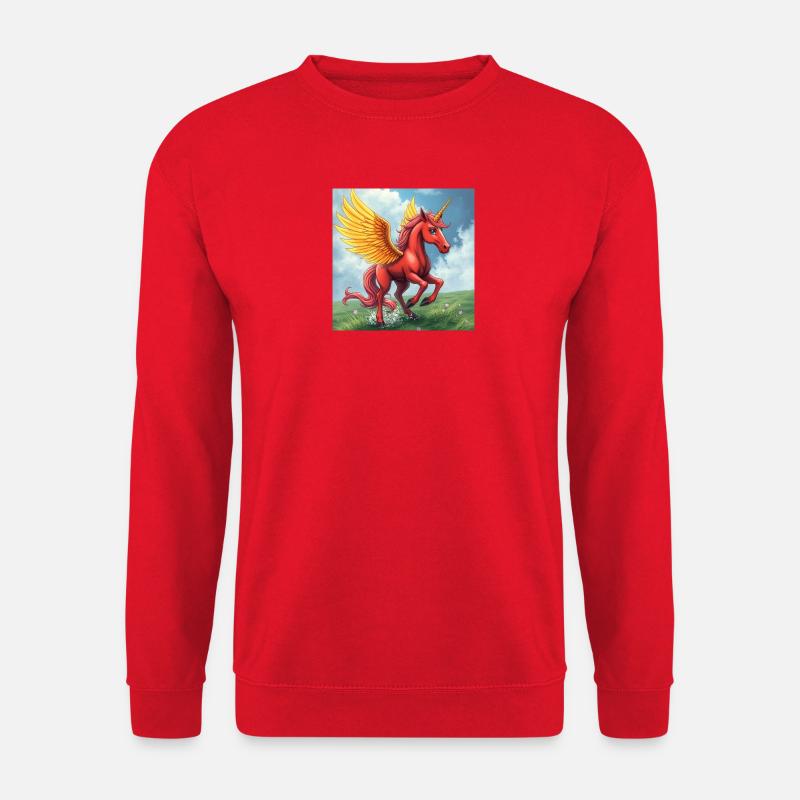 red unicorn - Unisex Pullover - Rot