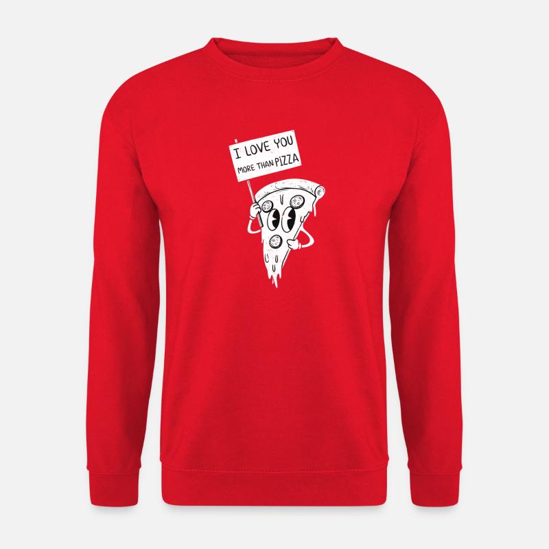 Ich liebe dich mehr als Pizza - Unisex Pullover - Rot