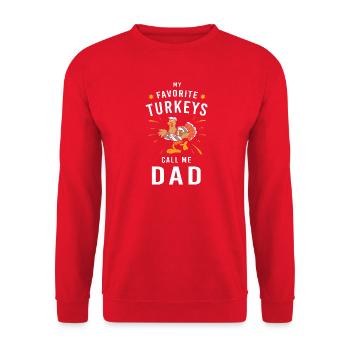 Papa Grand-père Grand-père Thanksgiving Père - Sweat-shirt Unisexe - rouge - Devant - Alina (178cm) & Michal (187cm)