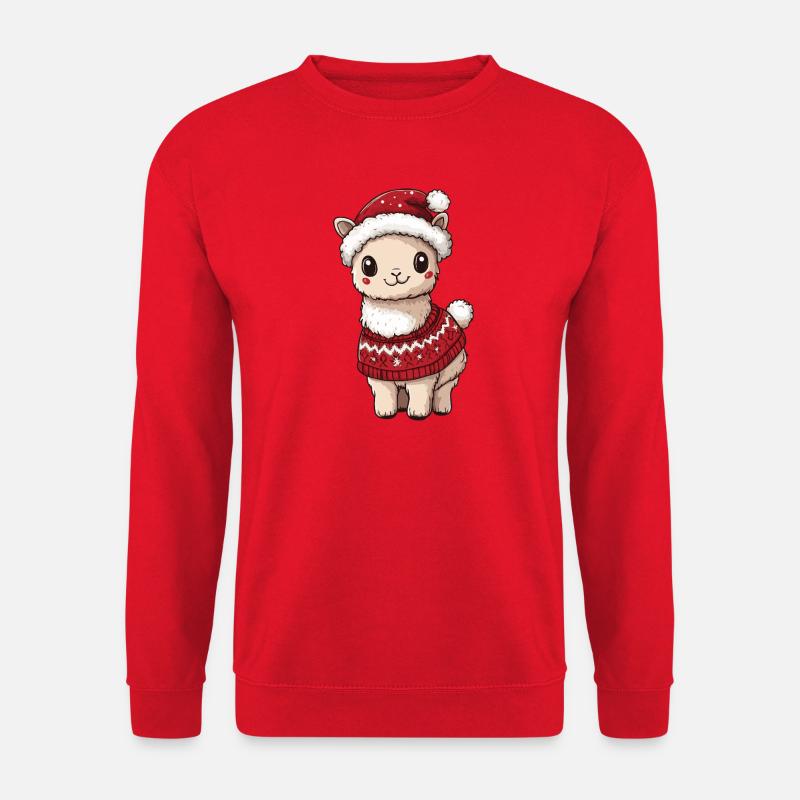 Alpaka Llama Weihnachten - Unisex Pullover - Rot