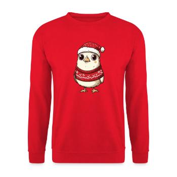 Noël de Noël poulet - Sweat-shirt Unisexe - rouge - Devant - Alina (178cm) & Michal (187cm)