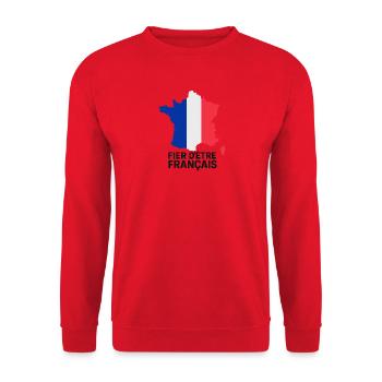 Fier d'être Français Carte tricolore - Sweat-shirt Unisexe - rouge - Devant - Alina (178cm) & Michal (187cm)
