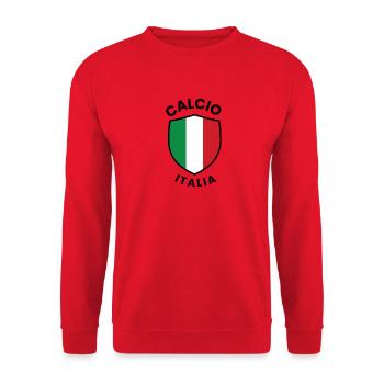 Italian Football Shield Design - Unisex Sweatshirt - red - Front - Alina (178cm) & Michal (187cm)