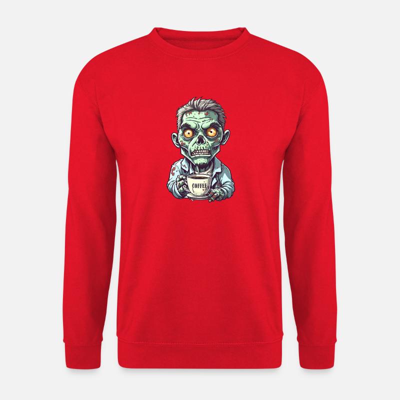 Kaffeemonster  - Koffein Zombie - Morgenmuffel - Unisex Pullover - Rot
