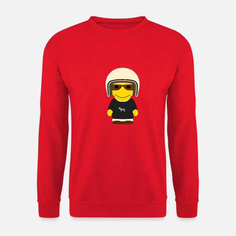 GEEKLEY Retro-Zebra-Helm - Unisex Pullover - Rot
