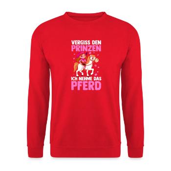 Reiten Pferdeliebhaber Reiterhof Pferde - Unisex Pullover - Rot - Vorne - Alina (178cm) & Michal (187cm)