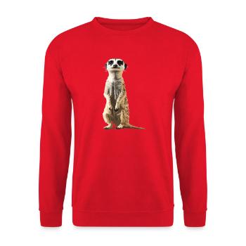 Meerkat Erdmännchen - Unisex Pullover - Rot - Vorne - Alina (178cm) & Michal (187cm)