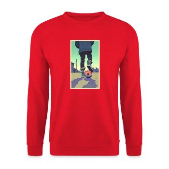 Football player #10 - Unisex Pullover - Rot - Vorne - Alina (178cm) & Michal (187cm)