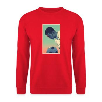 Football player #13 - Unisex Pullover - Rot - Vorne - Alina (178cm) & Michal (187cm)