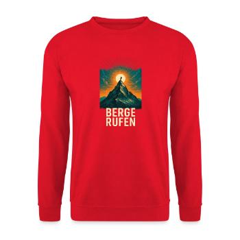 Berge rufen am Gipfel - Unisex Pullover - Rot - Vorne - Alina (178cm) & Michal (187cm)