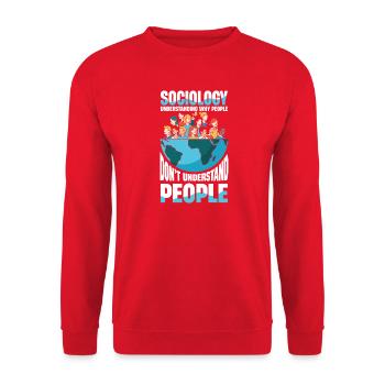  Sociology Understanding Why People Don't - Unisex Pullover - Rot - Vorne - Alina (178cm) & Michal (187cm)