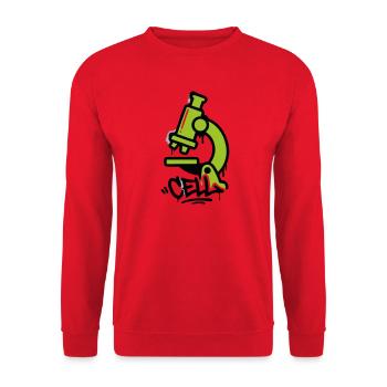 Cell Microscope Graffiti - Unisex Sweatshirt - red - Front - Alina (178cm) & Michal (187cm)