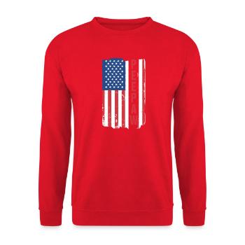 Patriotic Grandfather Gramps Granddad Grandad Peep - Unisex Pullover - Rot - Vorne - Alina (178cm) & Michal (187cm)