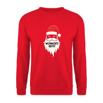 Weihnachts Outfit - Unisex Pullover - Rot - Vorne - Alina (178cm) & Michal (187cm)