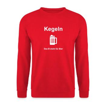 Kegeln - Unisex Pullover - Rot - Vorne - Alina (178cm) & Michal (187cm)