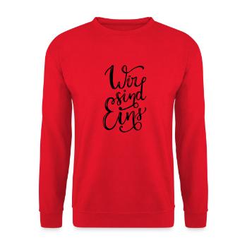 Liebe Jahrestag Hochzeitstag Spruch Partner - Unisex Pullover - Rot - Vorne - Alina (178cm) & Michal (187cm)