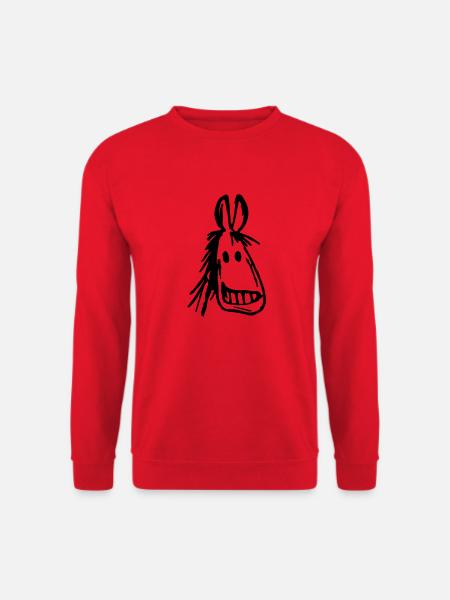 pferd pferdekopf pferdchen lachendes Pferd - Unisex Pullover - Rot
