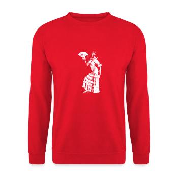 Danseuse de flamenco Sevillana - Sweat-shirt Unisexe - rouge - Devant - Alina (178cm) & Michal (187cm)