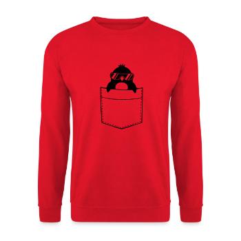 Shirt Chest Pocket Penguin - Unisex Sweatshirt - red - Front - Alina (178cm) & Michal (187cm)