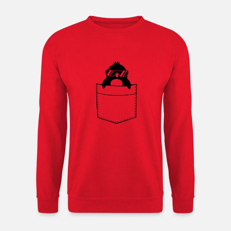 Hemd Brusttasche Pinguin - Unisex Pullover - Rot
