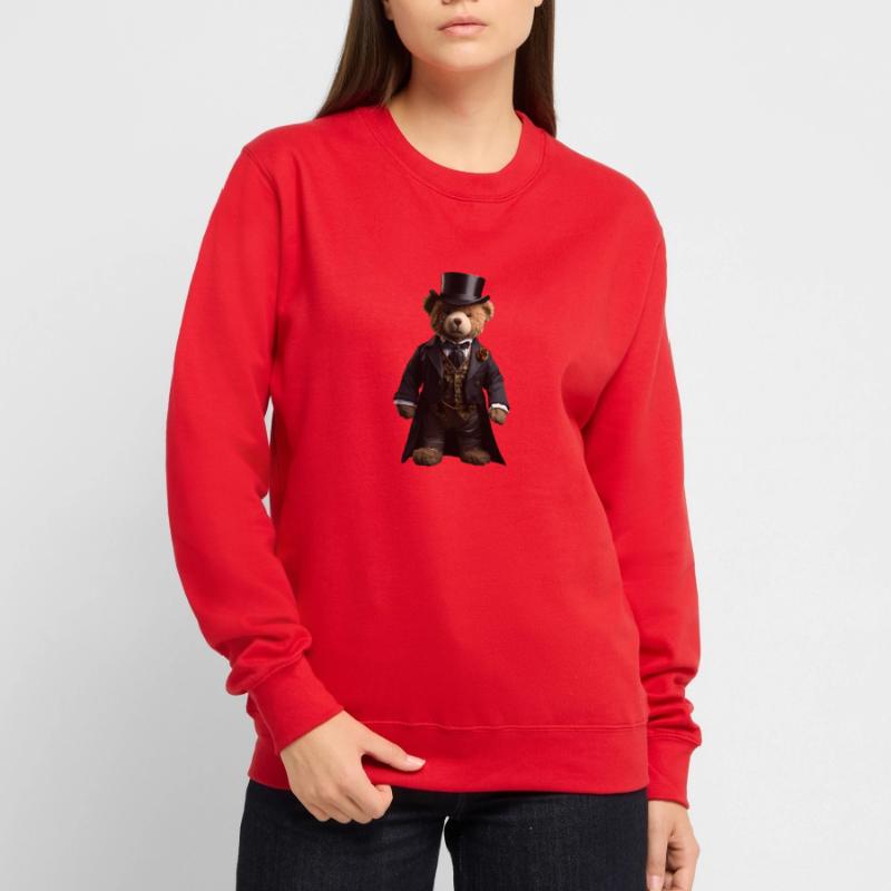 Ours en peluche en queue-de-pie noire Sweat-shirt Unisexe