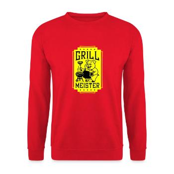 Grillmeister Ferkel Grillen - Unisex Pullover - Rot - Vorne - Alina (178cm) & Michal (187cm)