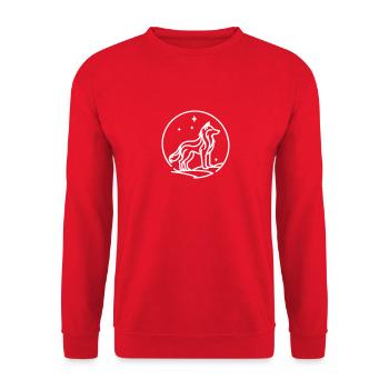 Blanc Sacré Puissant Loup Line Art - Sweat-shirt Unisexe - rouge - Devant - Alina (178cm) & Michal (187cm)
