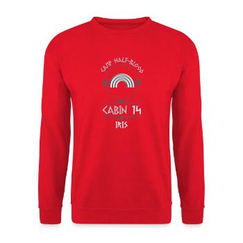 Cabin #14 in Camp Half Blood, Child of Iris - Unisex Sweatshirt - red - Front - Alina (178cm) & Michal (187cm)