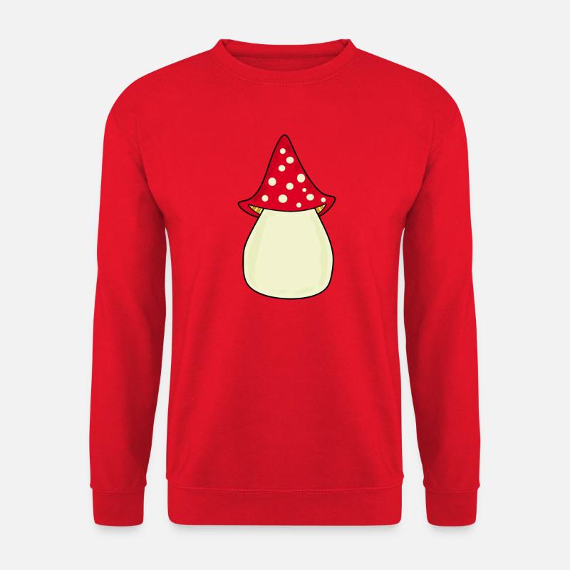 Mushroom Toadstool Pattern Personalizable Gift - Unisex Sweatshirt - red
