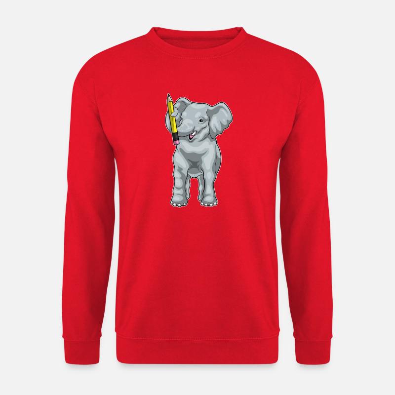 Elephant Student Pencil School - Unisex Sweatshirt - red