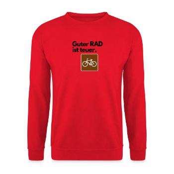 Guter RAD ist teuer. - Unisex Pullover - Rot - Vorne - Alina (178cm) & Michal (187cm)