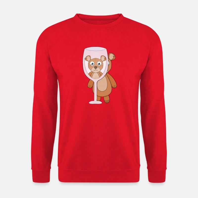 Ein Teddybär und leeres Glas - Unisex Pullover - Rot