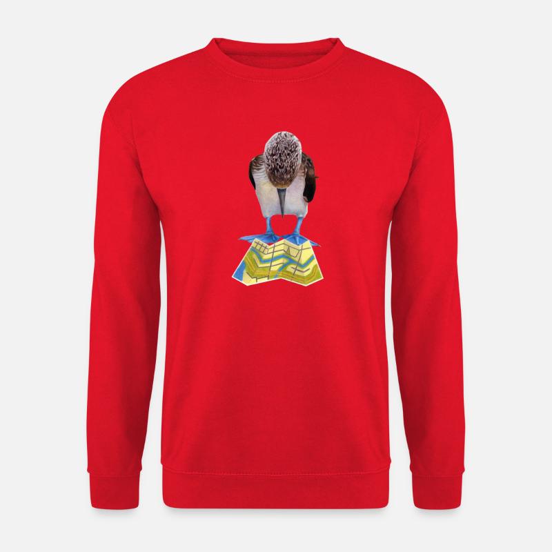 Blaufußtölpel Straßenkarte - Unisex Pullover - Rot