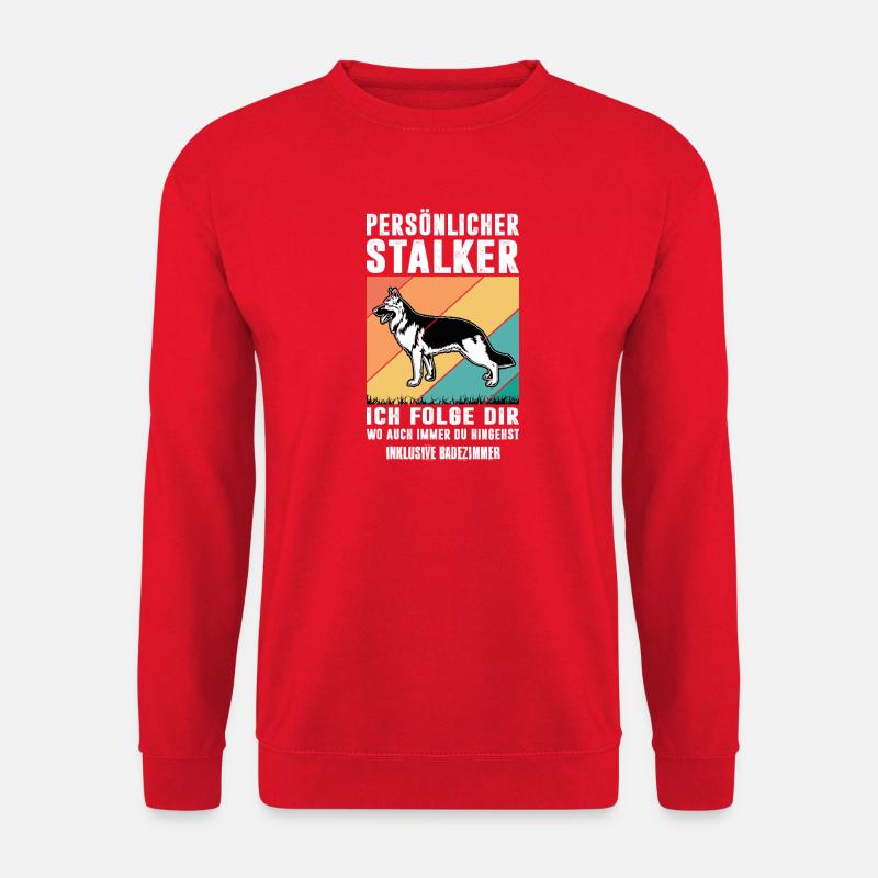 Schäferhund Geschenke Hund Herrchen Gassi - Unisex Pullover - Rot