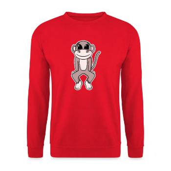 Illustration de singe mignon - Sweat-shirt Unisexe - rouge - Devant - Alina (178cm) & Michal (187cm)