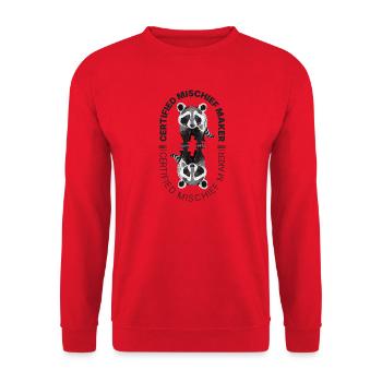 Voie de Tanuki - Sweat-shirt Unisexe - rouge - Devant - Alina (178cm) & Michal (187cm)