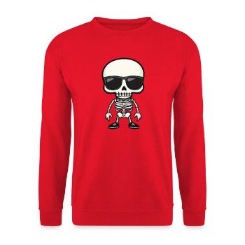 Zombie Halloween Skeleton - Unisex Sweatshirt - red - Front - Alina (178cm) & Michal (187cm)