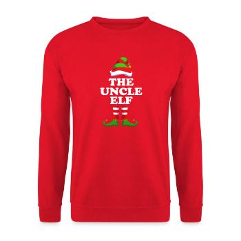Uncle Elf Elf Christmas Gift - Unisex Sweatshirt - red - Front - Alina (178cm) & Michal (187cm)